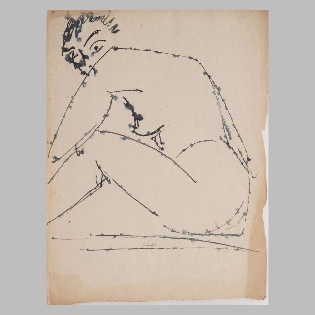 Disegno figurativo a china di Iginio Balderi 1954/55 - cm 37x50 - DIS_FIG_CHI_1954-55_#024