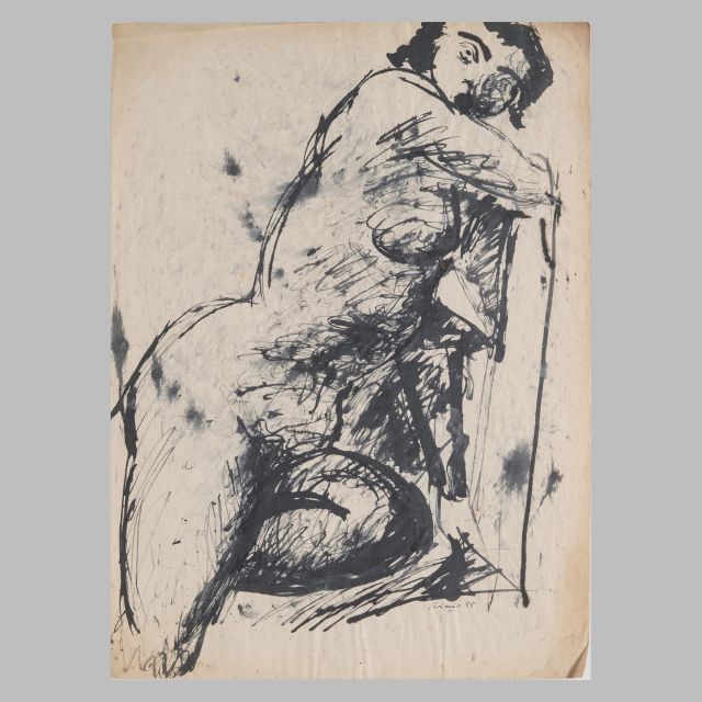 Disegno figurativo a china di Iginio Balderi 1954/55 - cm 37x50 - DIS_FIG_CHI_1954-55_#025