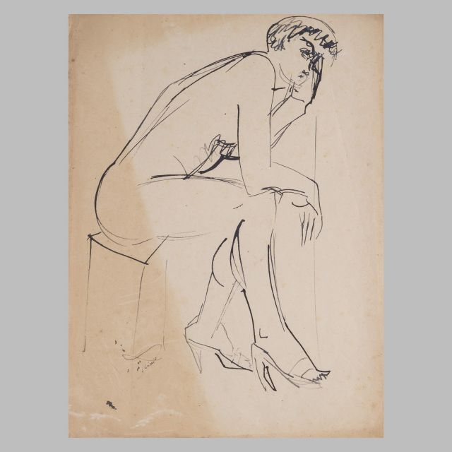 Disegno figurativo a china di Iginio Balderi 1954/55 - cm 37x50 - DIS_FIG_CHI_1954-55_#028