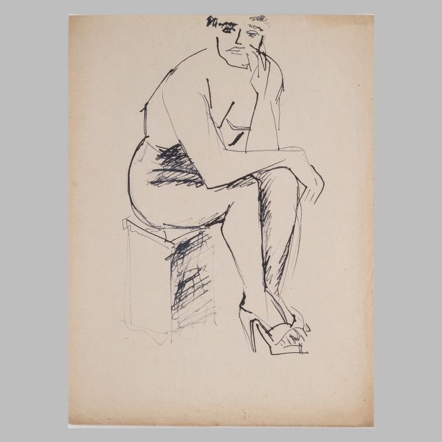 Disegno figurativo a china di Iginio Balderi 1954/55 - cm 37x50 - DIS_FIG_CHI_1954-55_#010